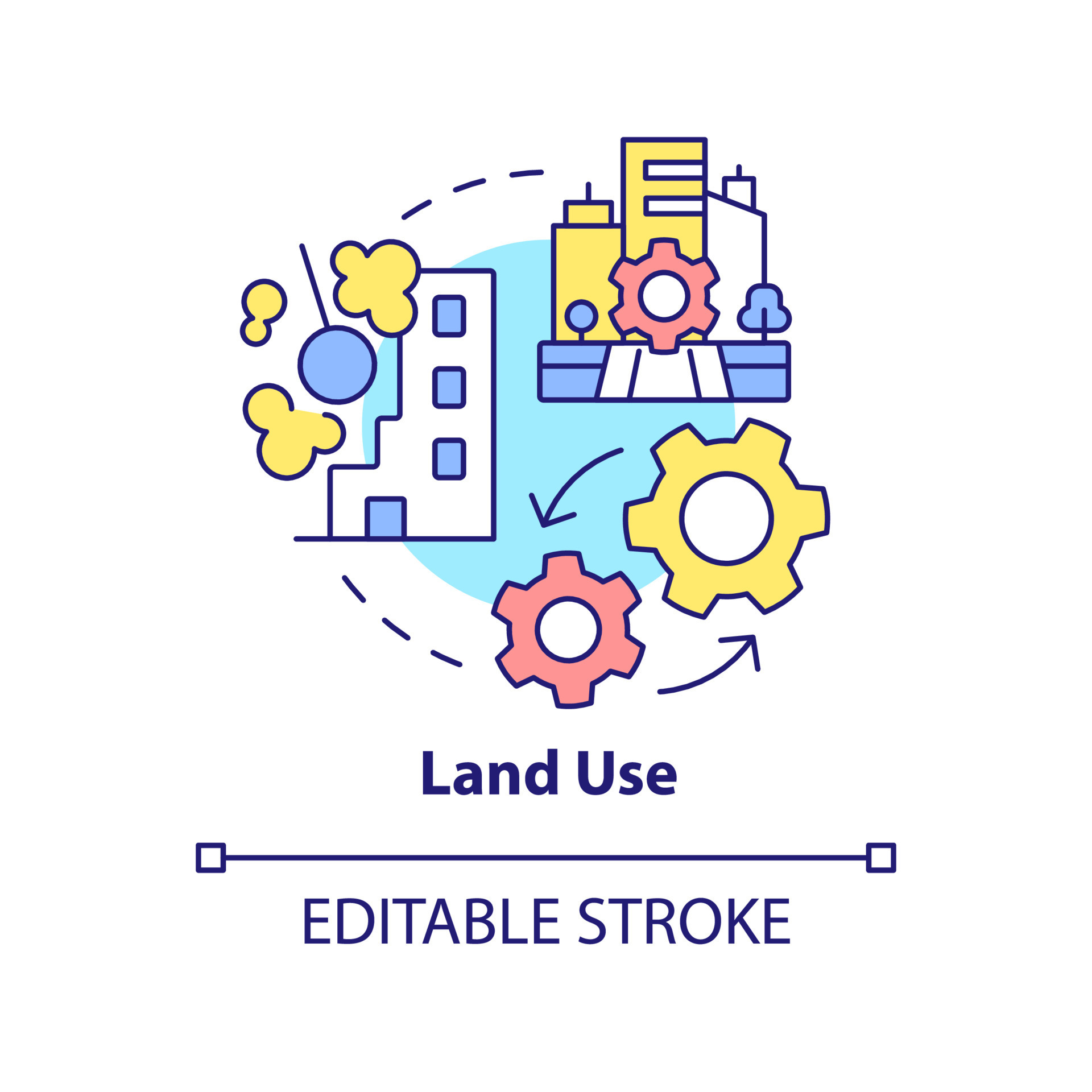 Land use concept icon. Land management system abstract idea thin line