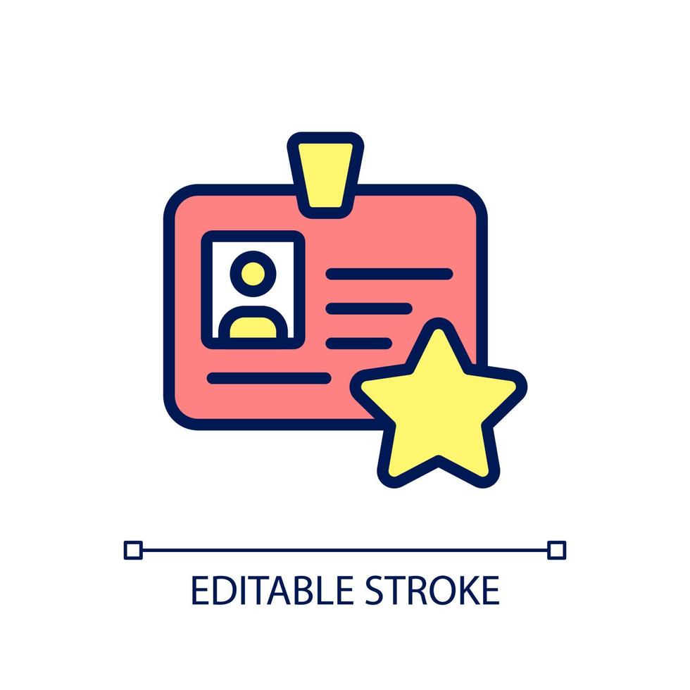 Personal bonus pixel perfect RGB color icon. Honor employee outstanding contribution. Individual reward. Isolated vector illustration. Simple filled line drawing. Editable stroke.