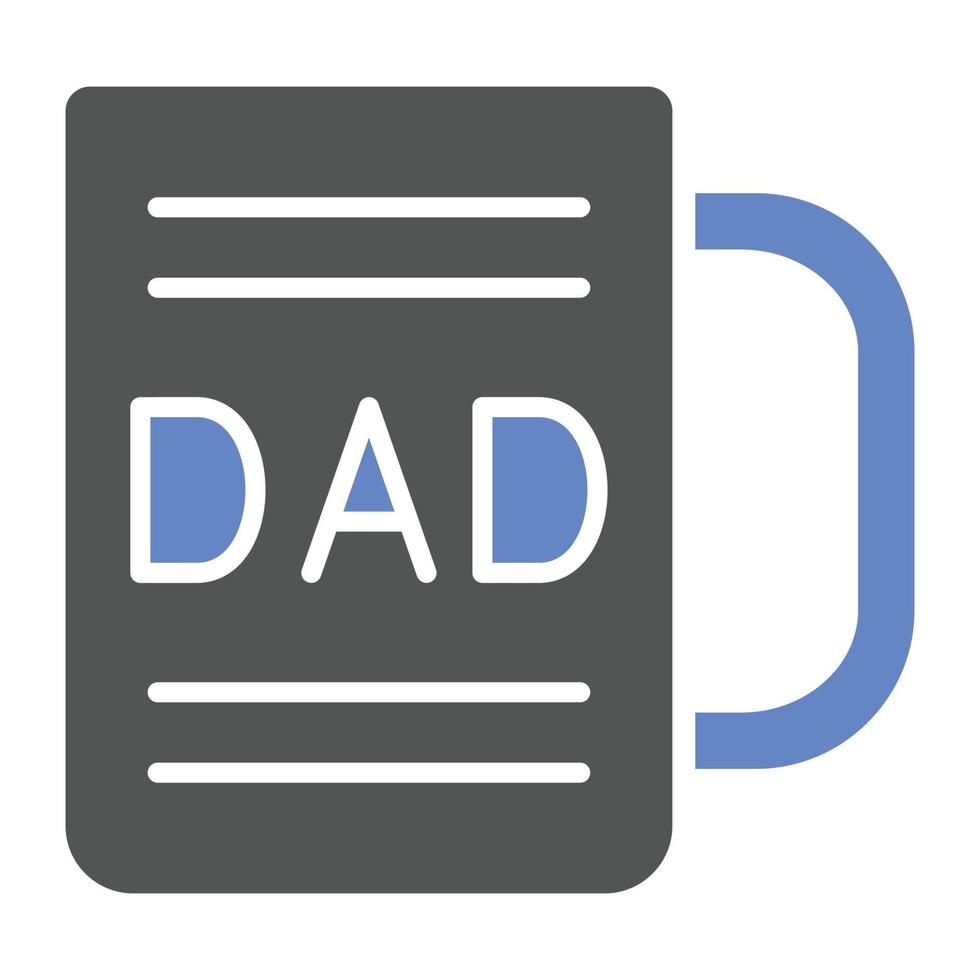 estilo de icono de taza de papá vector