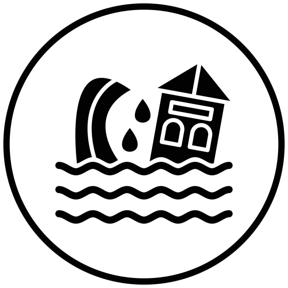 estilo de icono de tsunami vector