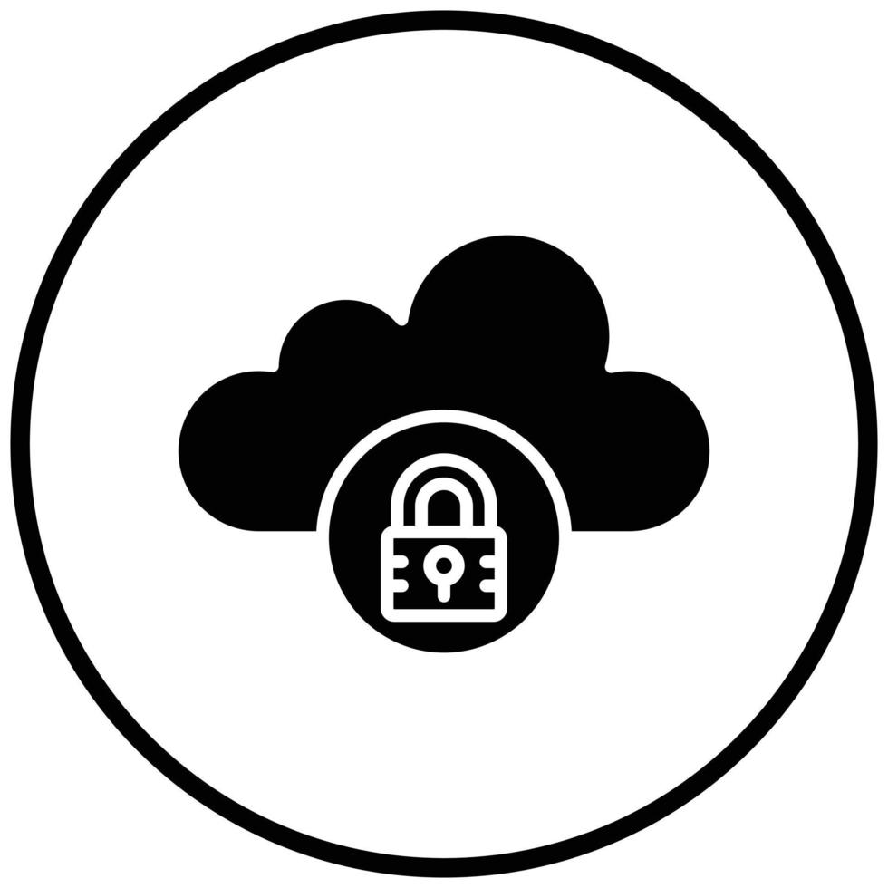 Cloud Locked Icon Style vector