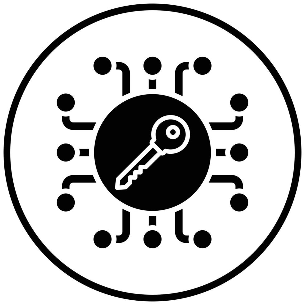 Key Encryption Icon Style vector