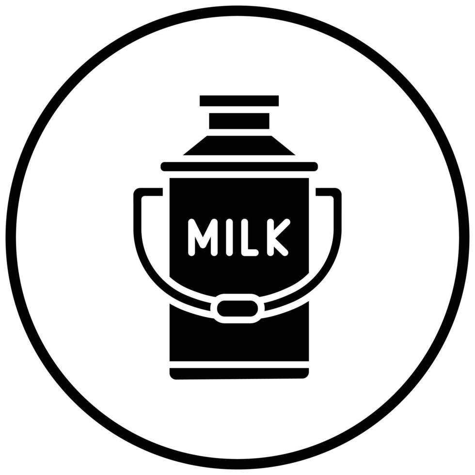 estilo de icono de cubo de leche vector