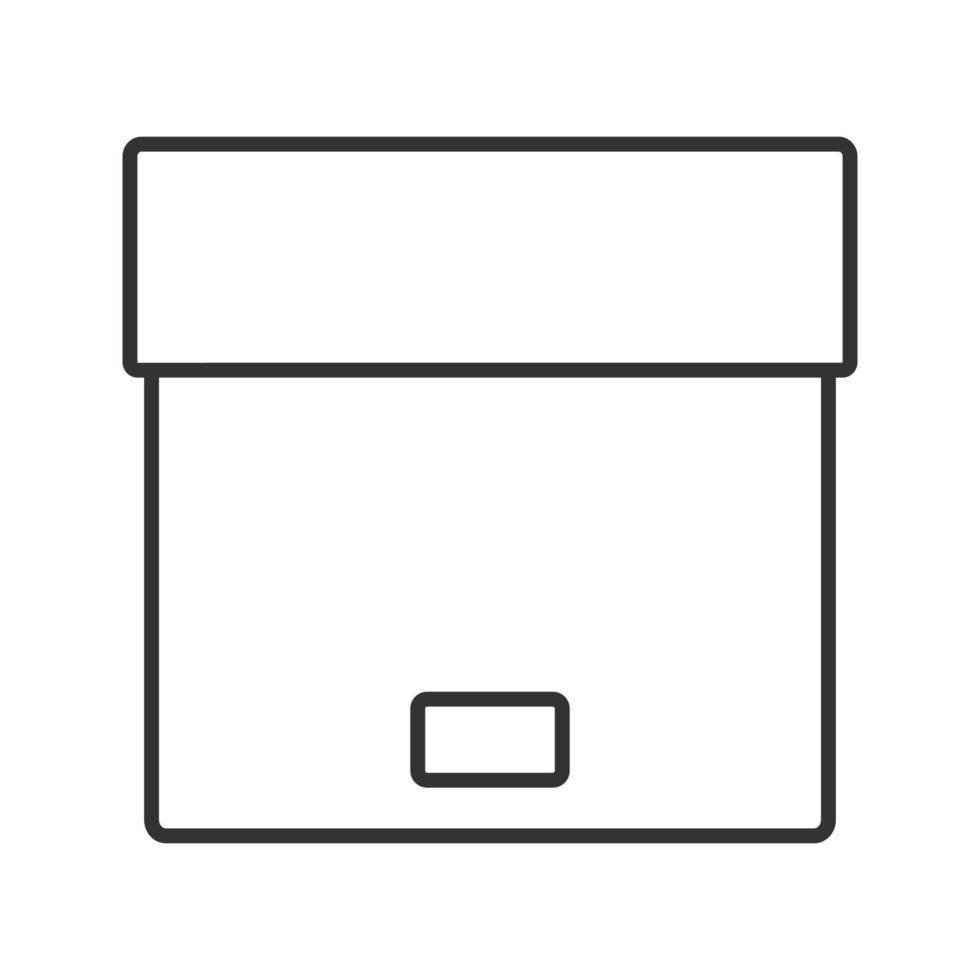 icono lineal de paquete. ilustración de línea delgada. paquete. caja de cartón. símbolo de contorno dibujo de contorno aislado vectorial vector