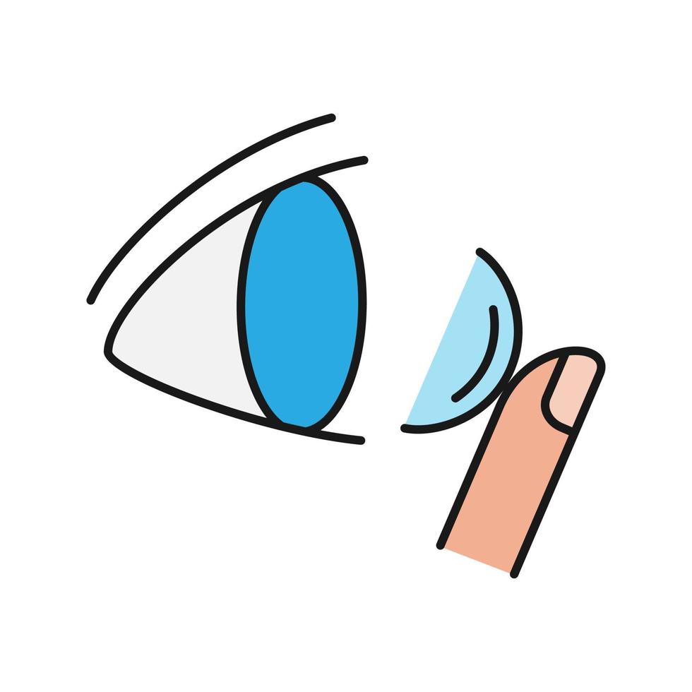 Eye contact lenses color icon. Isolated vector illustration