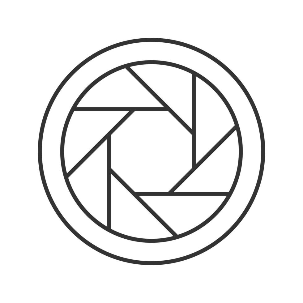Diaphragm linear icon. Thin line illustration. Shutter. Contour symbol. Vector isolated outline drawing