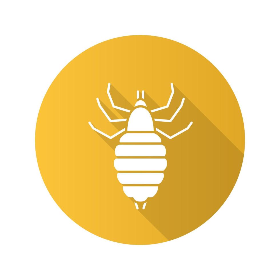 Louse flat design long shadow glyph icon. Human parasite. Vector silhouette illustration