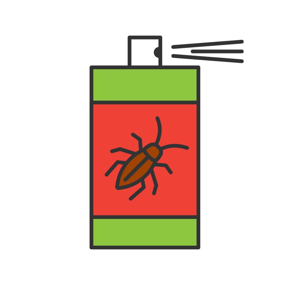 Roaches bait color icon. Cockroach repellent spray. Pest control. Isolated vector illustration