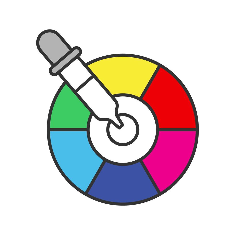 Color picker tool icon. Color palette. Isolated vector illustration