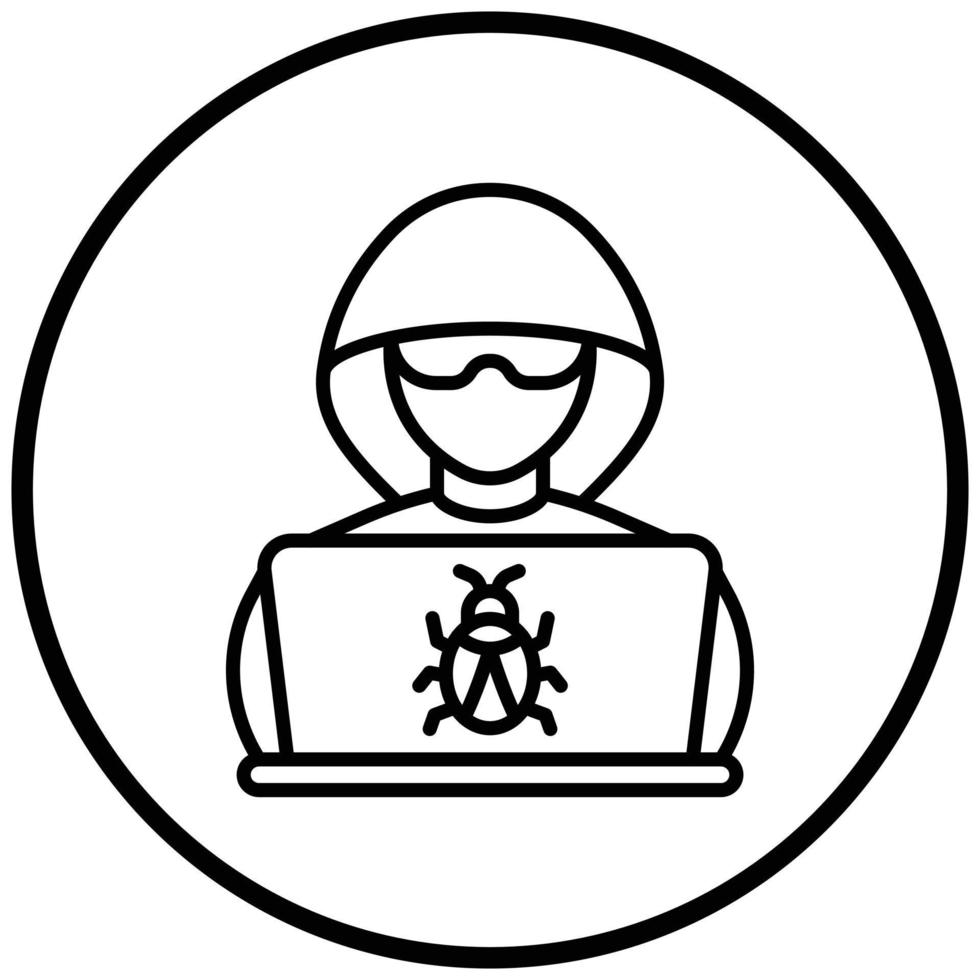 estilo de icono de hacker vector