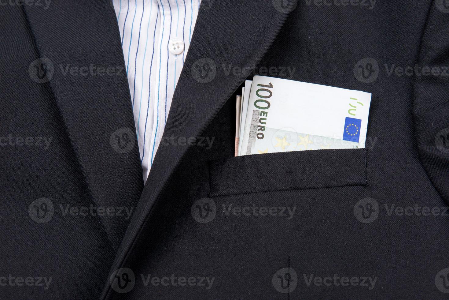 euro notes in pocket photo