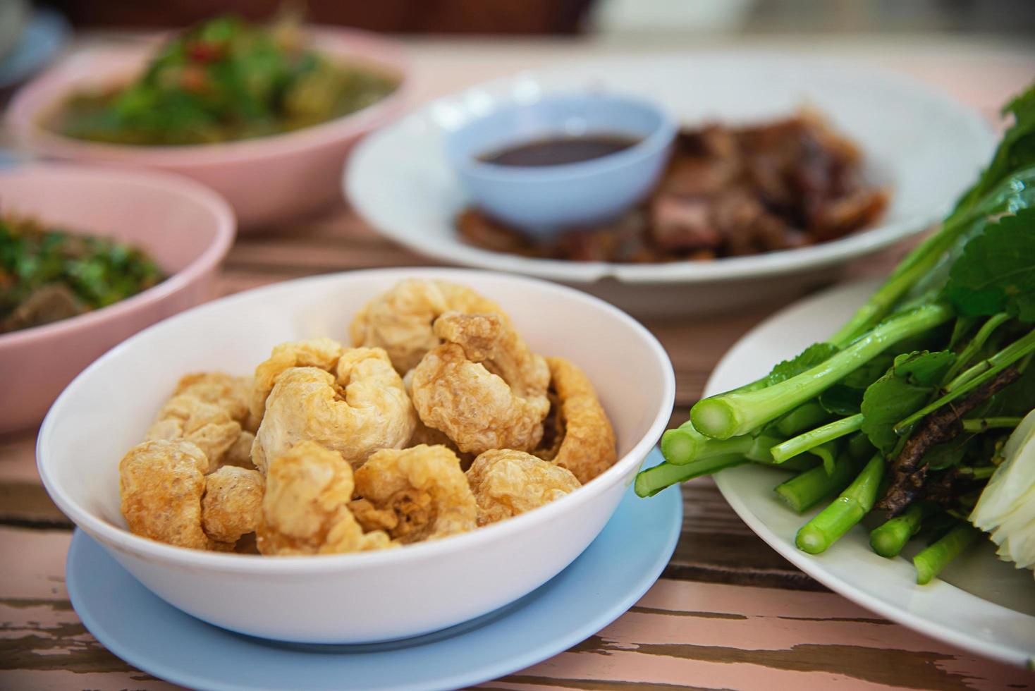 Traditional local Northern Thai style food meal - local Thai food concept photo
