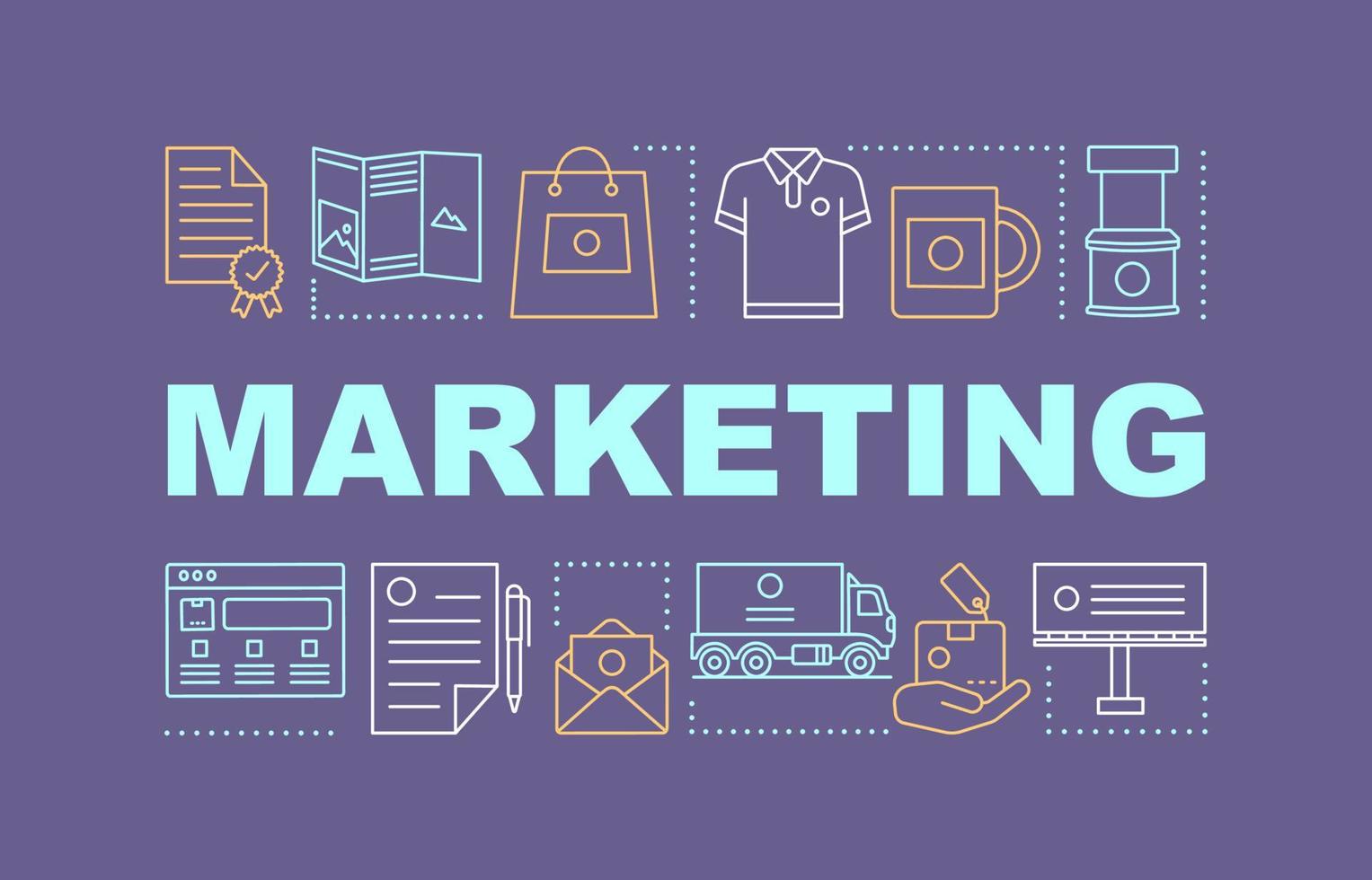Marketing word concepts banner. Presentation, website. Communications, product, service for brand equity growing. Isolated lettering typography idea, linear icons. Vector outline illustration