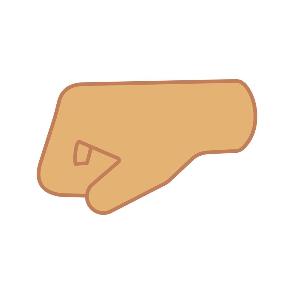 Left fist emoji color icon. Left-facing fist. Fist-bump. Brofist. Isolated vector illustration
