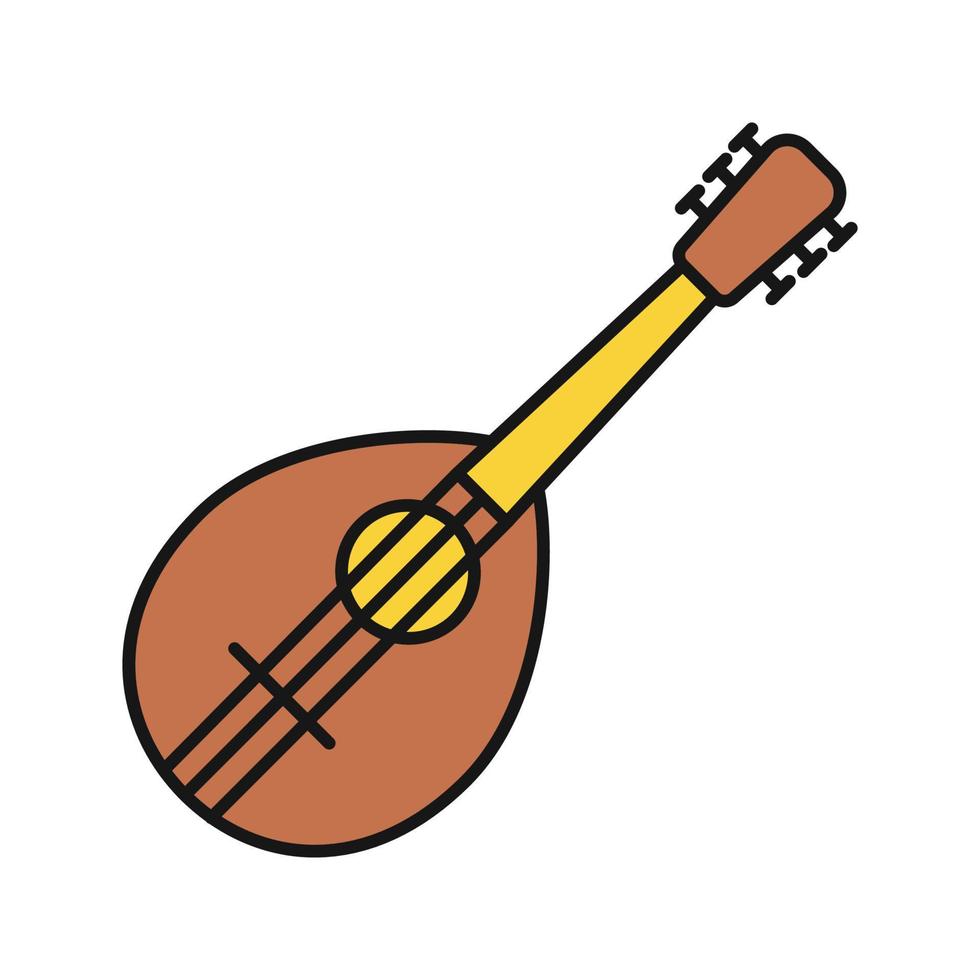 Mandolin color icon. Isolated vector illustration