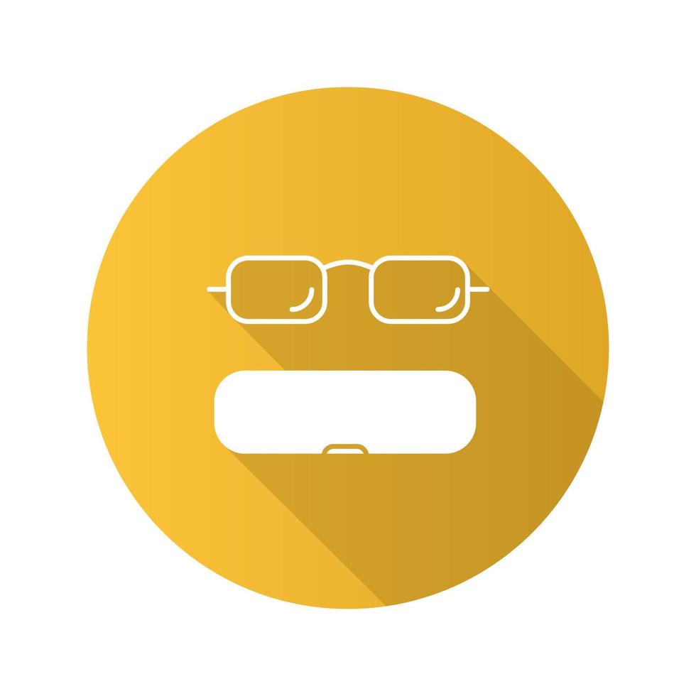 icono de glifo de sombra larga de diseño plano de caja de anteojos. caja de anteojos. ilustración de silueta vectorial vector