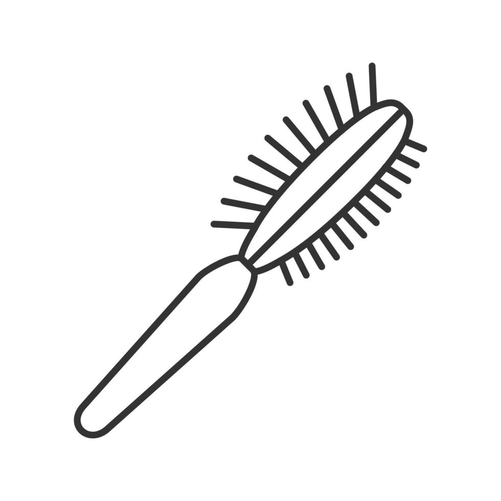 Pet hair brush linear icon. Grooming service. Fur comb. Thin line illustration. Contour symbol. Vector isolated outline drawing