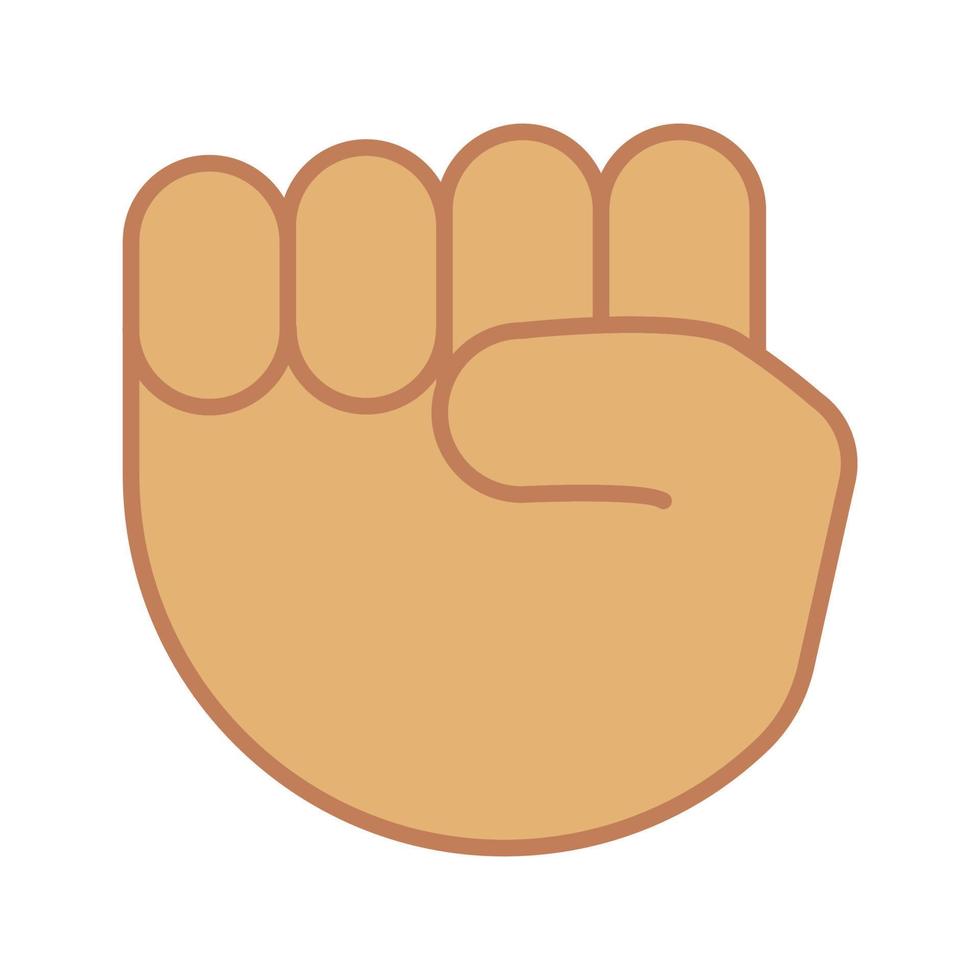 Raised fist emoji color icon. Protest, support hand gesture. Fist pointing up. Isolated vector illustration