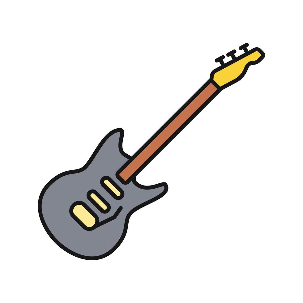 Electric guitar color icon. Isolated vector illustration