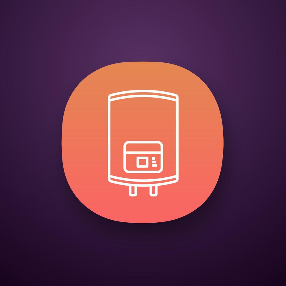 Electric water heater app icon. UI UX user interface. Heating water. Home boiler. Web or mobile application. Vector isolated illustration