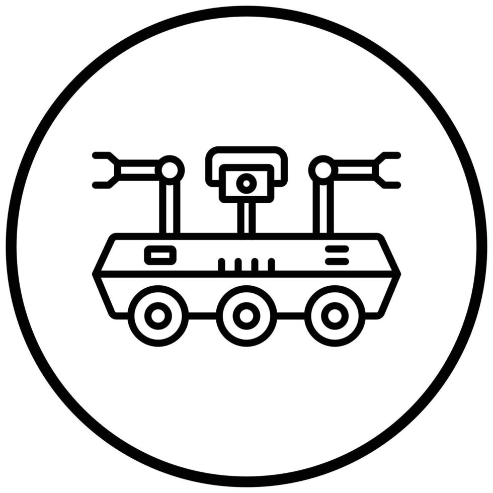 estilo de icono de robot espacial vector