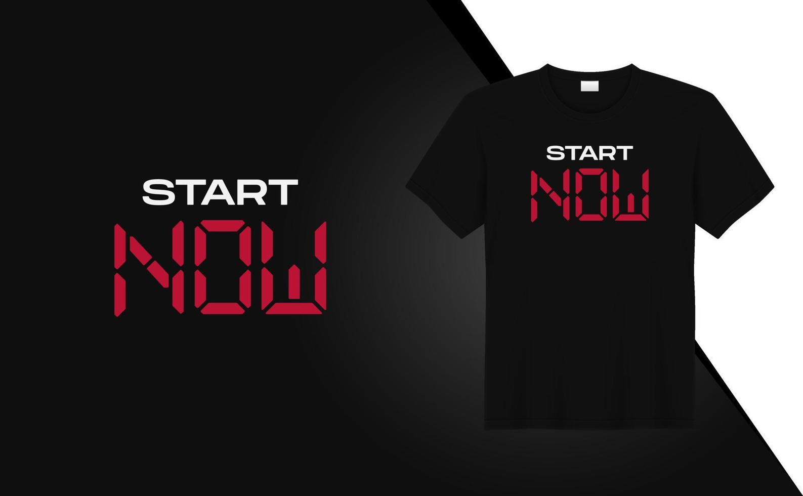 Start Now Time clock tshirt design theme Trendy texture pattern