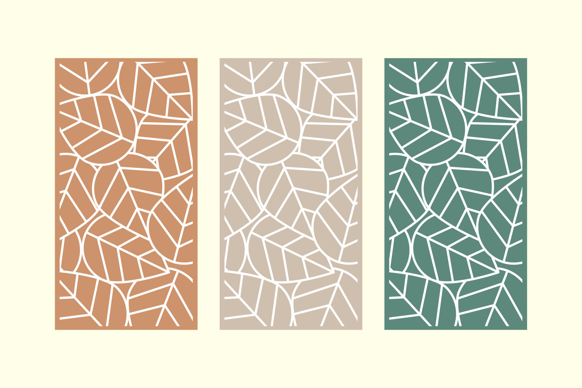 Vintage abstract leaf pattern art. Colourful Retro leaf Vector