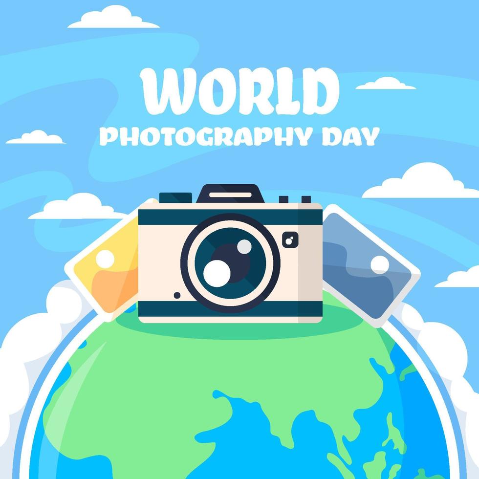 World Photography Day vector