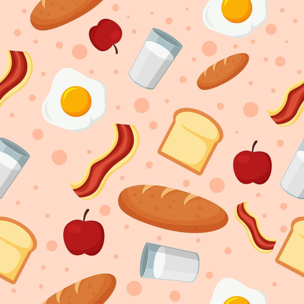 Breakfast Elements Seamless Pattern vector
