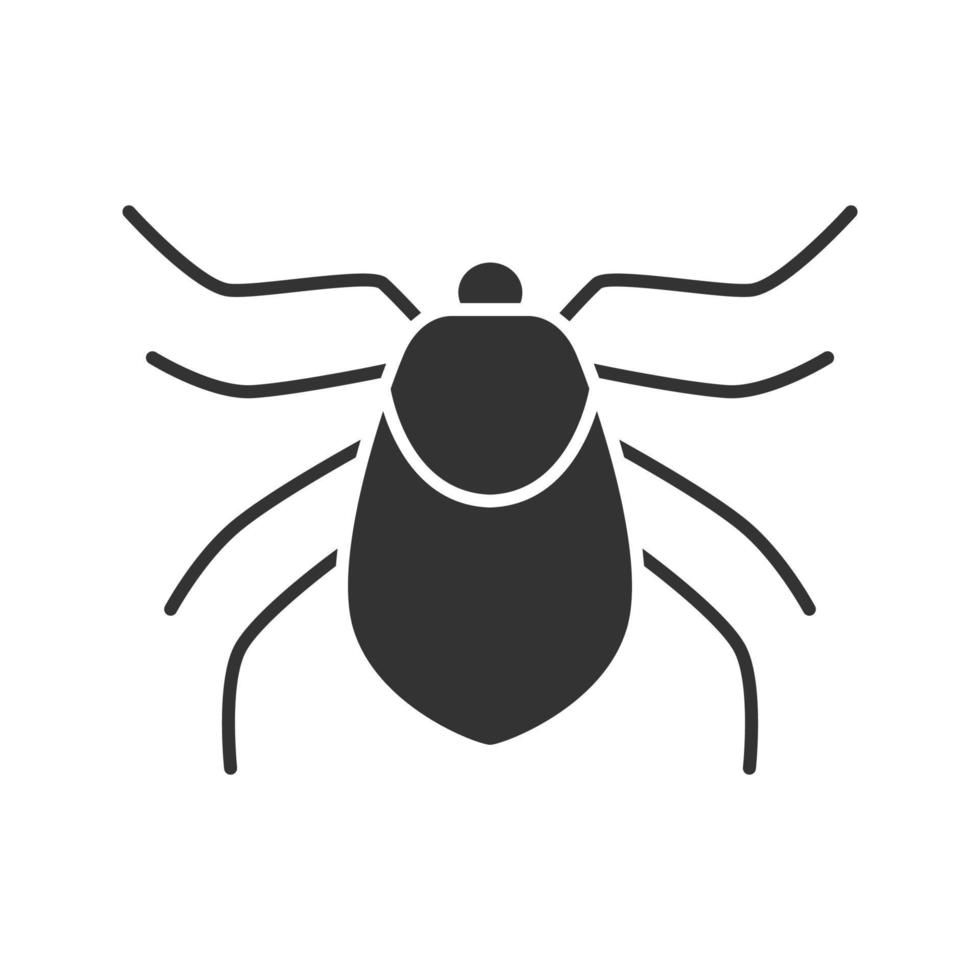 Mite glyph icon. Acari. Silhouette symbol. Insect pest. Negative space. Vector isolated illustration