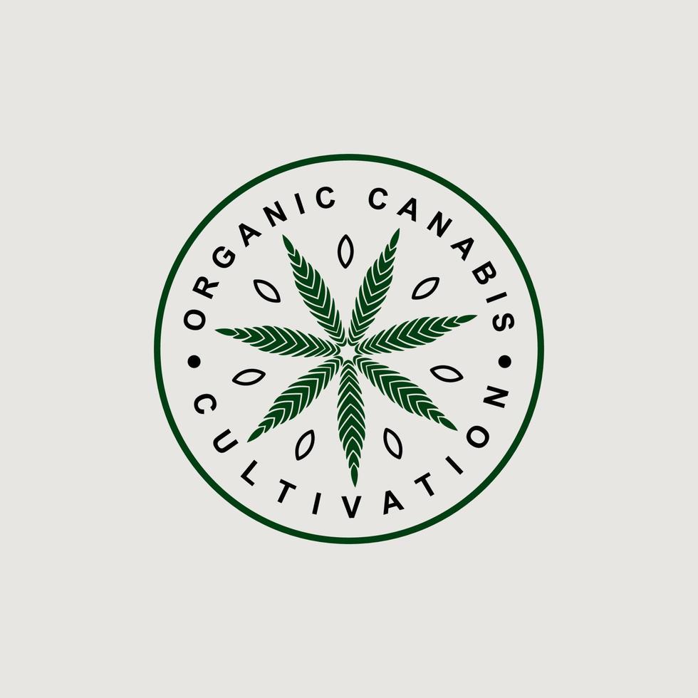 7 Infinity Seven Leaf Flower Logo Design in a circle vector