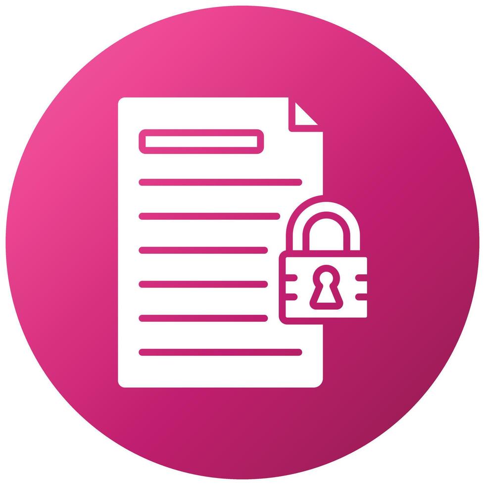 Document Locked Icon Style vector