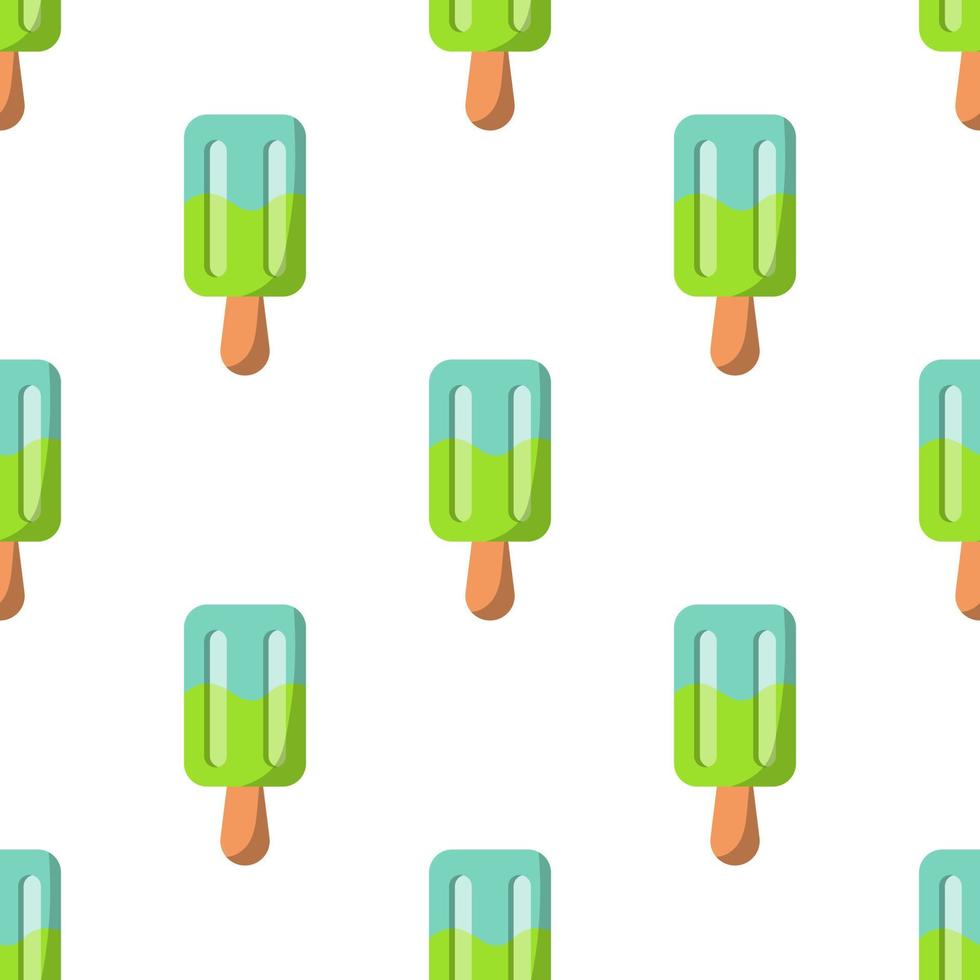 seamless ice cream pattern on a popsicle stick. vector illustration on a white background.