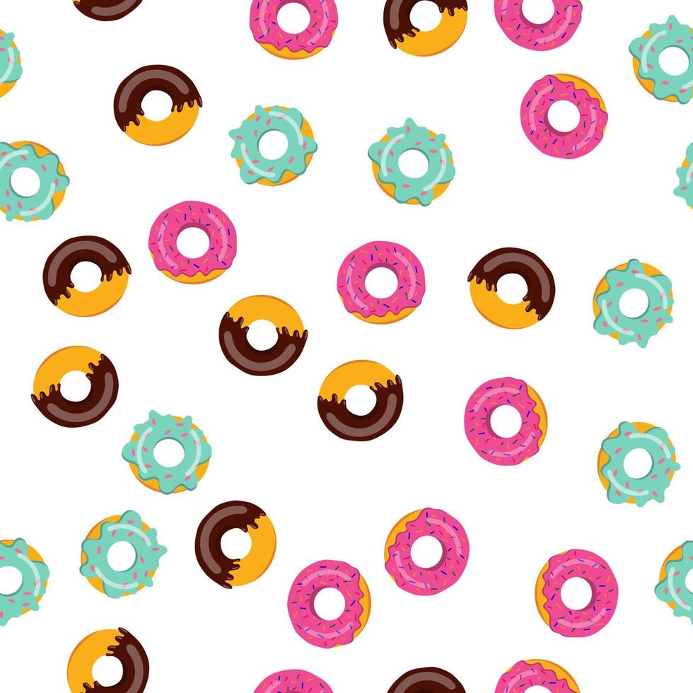 seamless donuts pattern. vector illustration on a white background