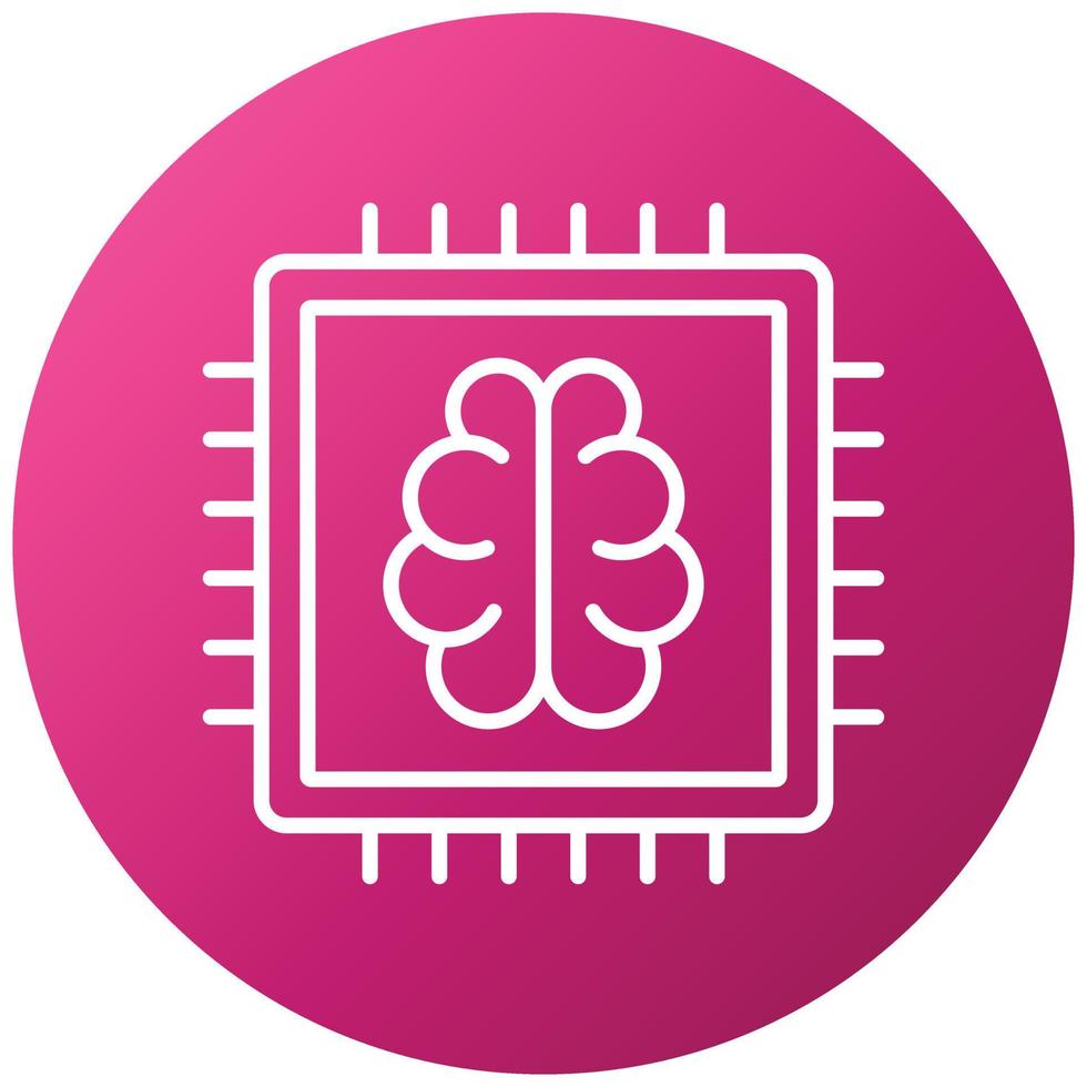 Brain Chip Icon Style vector