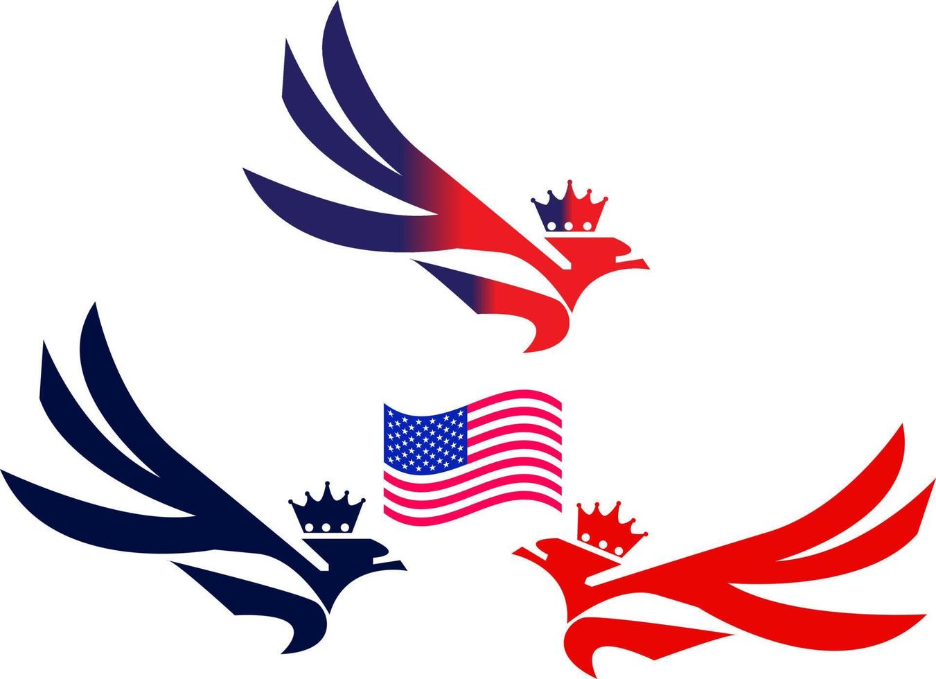 American flag with eagle background vector