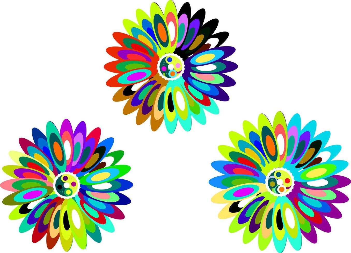 Set patterns of flower shape designs. vector