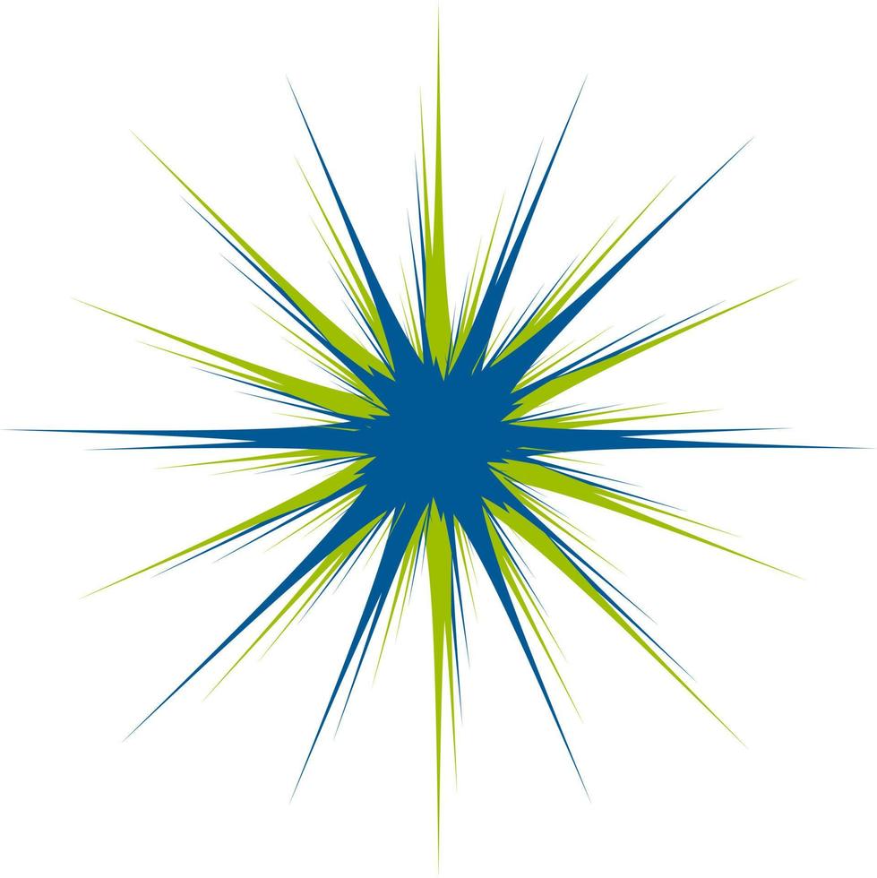 Abstract star burst use of one linear gradient with 5 global color swatches makes color exchange very easy. vector