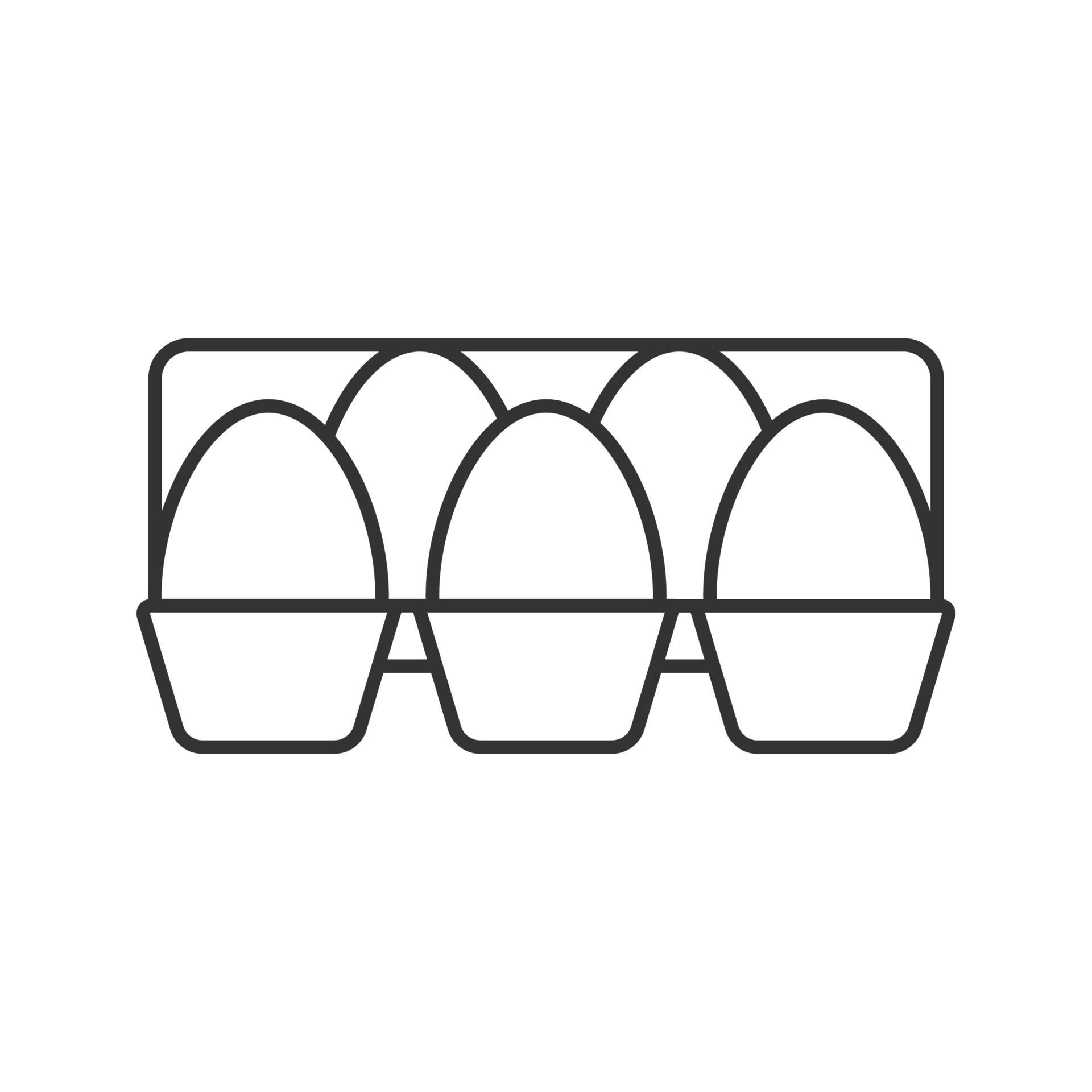 Eggs tray linear icon. Thin line illustration. Contour symbol. Vector