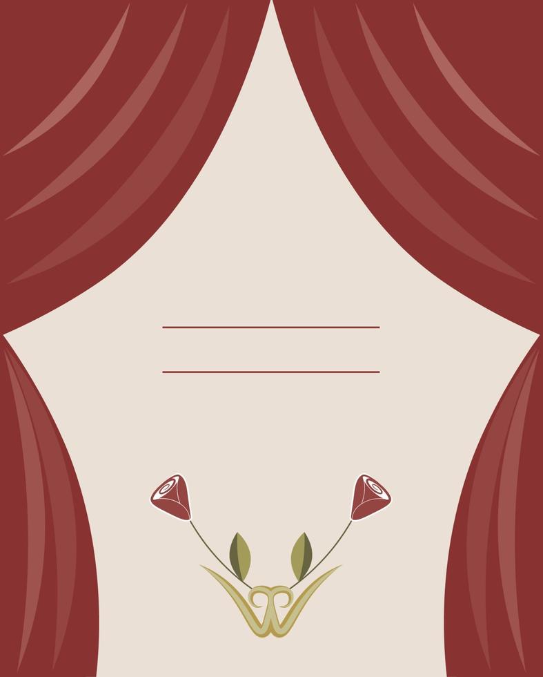 Design with roses and curtains. Ideal for theater programs vector