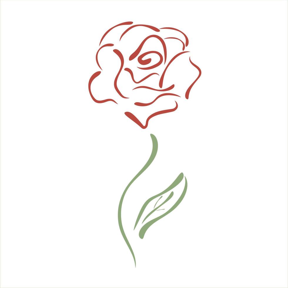 Sketch rose, hand drawn, ink style vector