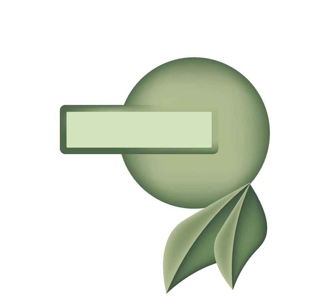 Banner, logo with leaves. vector