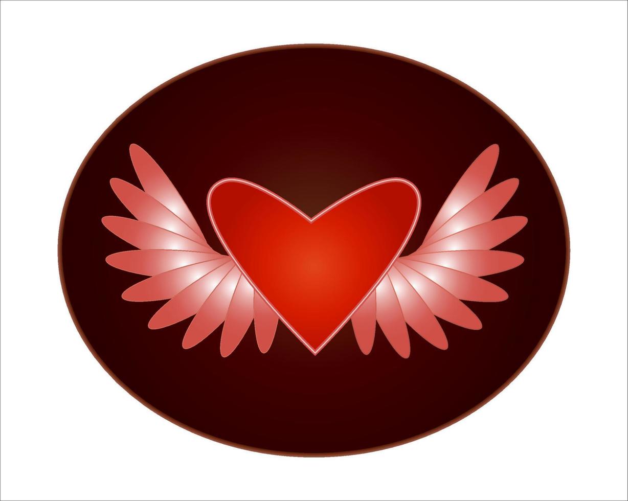 Heart with wings. Symbol, logo. vector