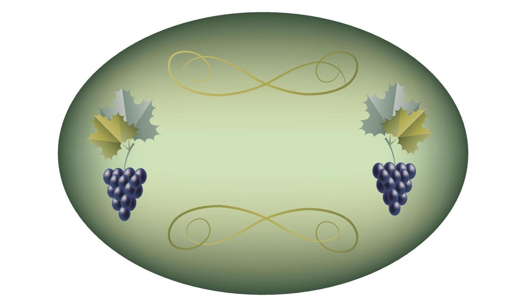 Label for wine. Frame with grapes. vector