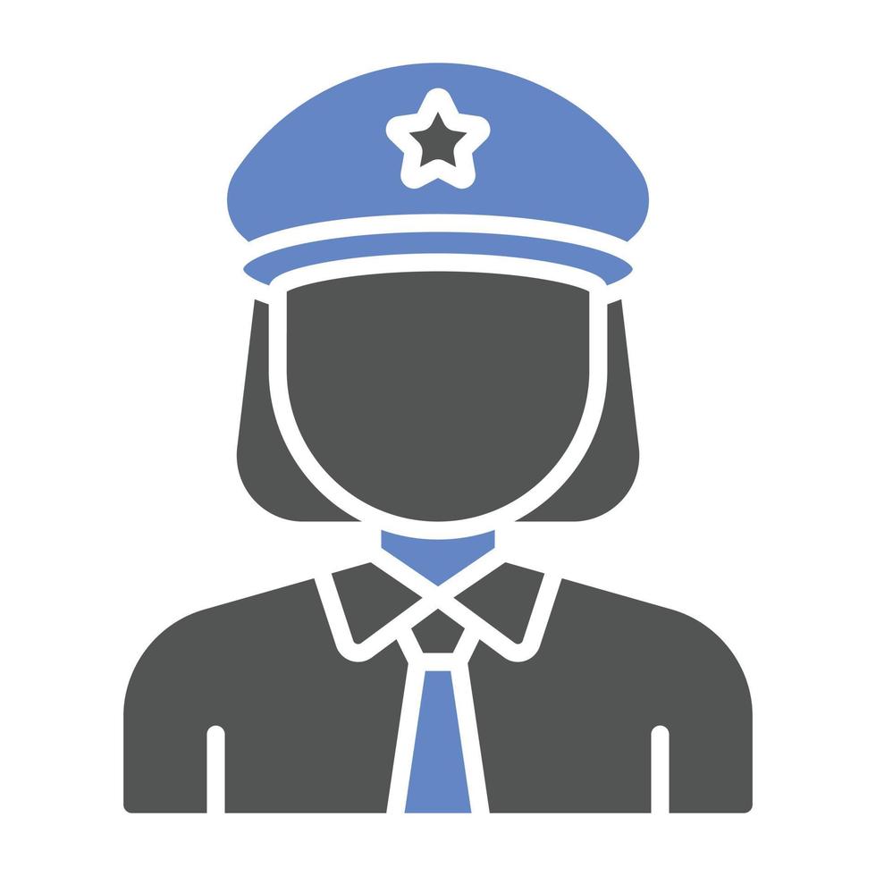 Lady Police Icon Style vector