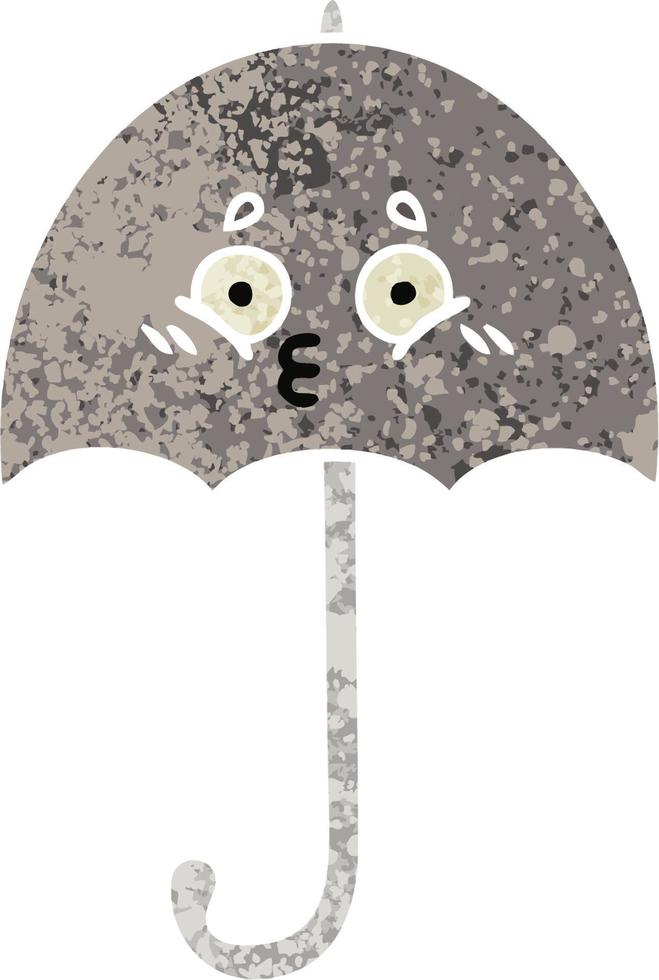 retro illustration style cartoon umbrella vector