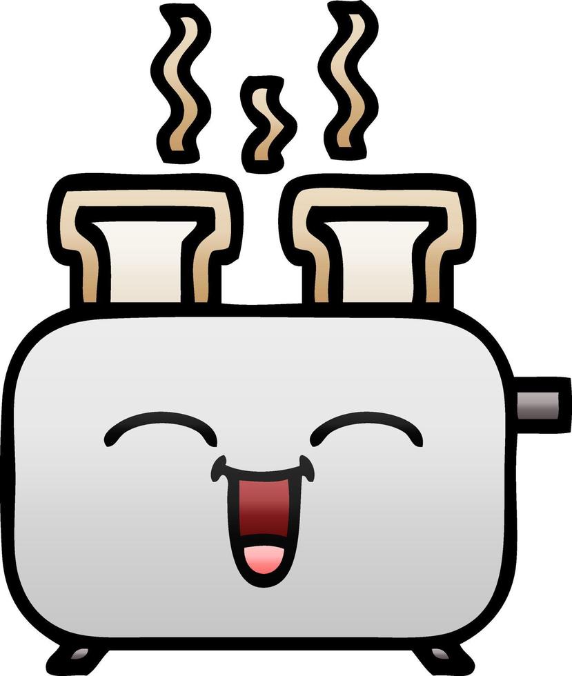 gradient shaded cartoon of a toaster vector