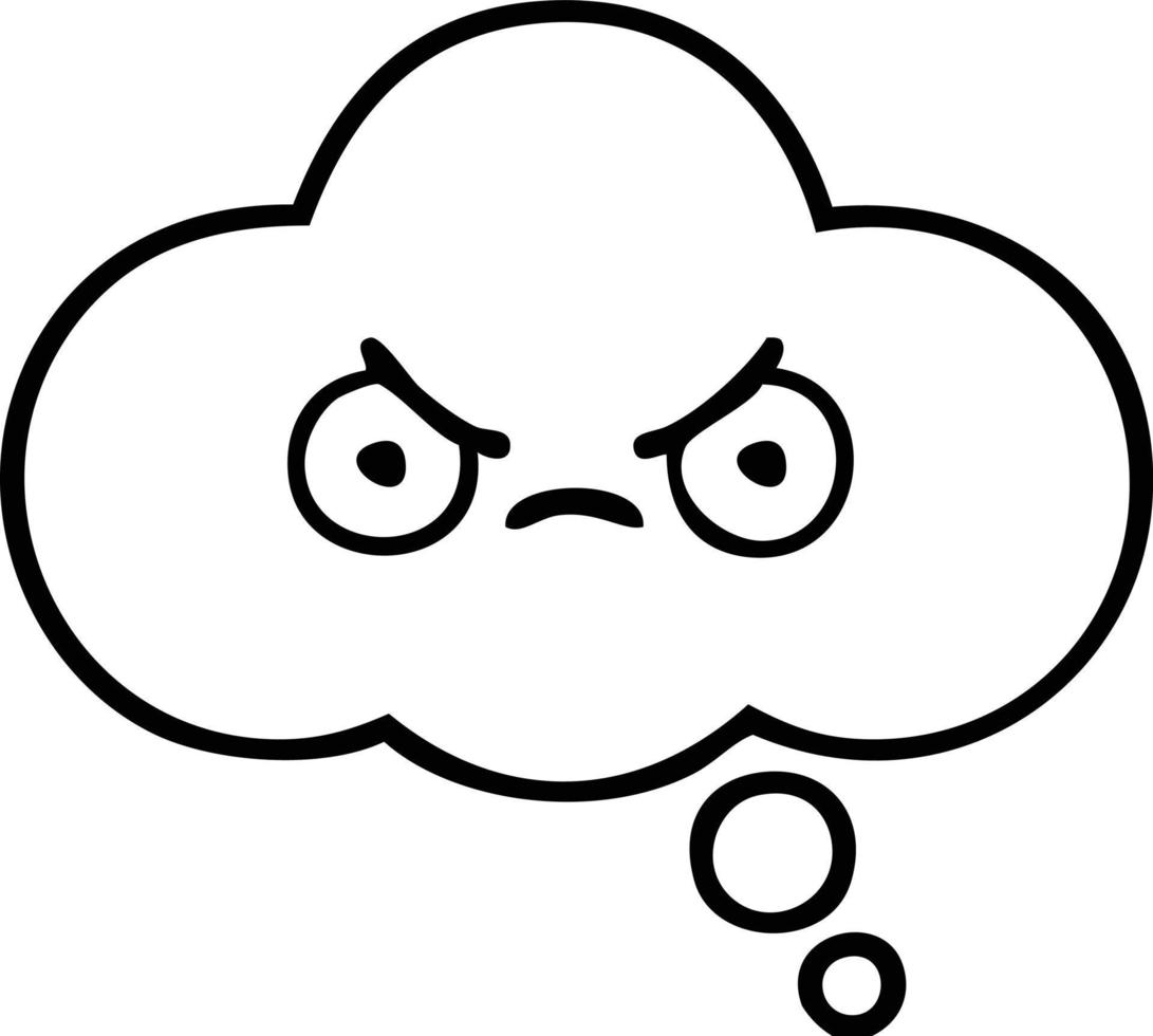 line drawing cartoon thought bubble vector