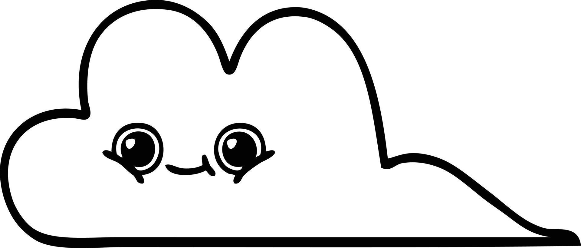 line drawing cartoon snow cloud vector