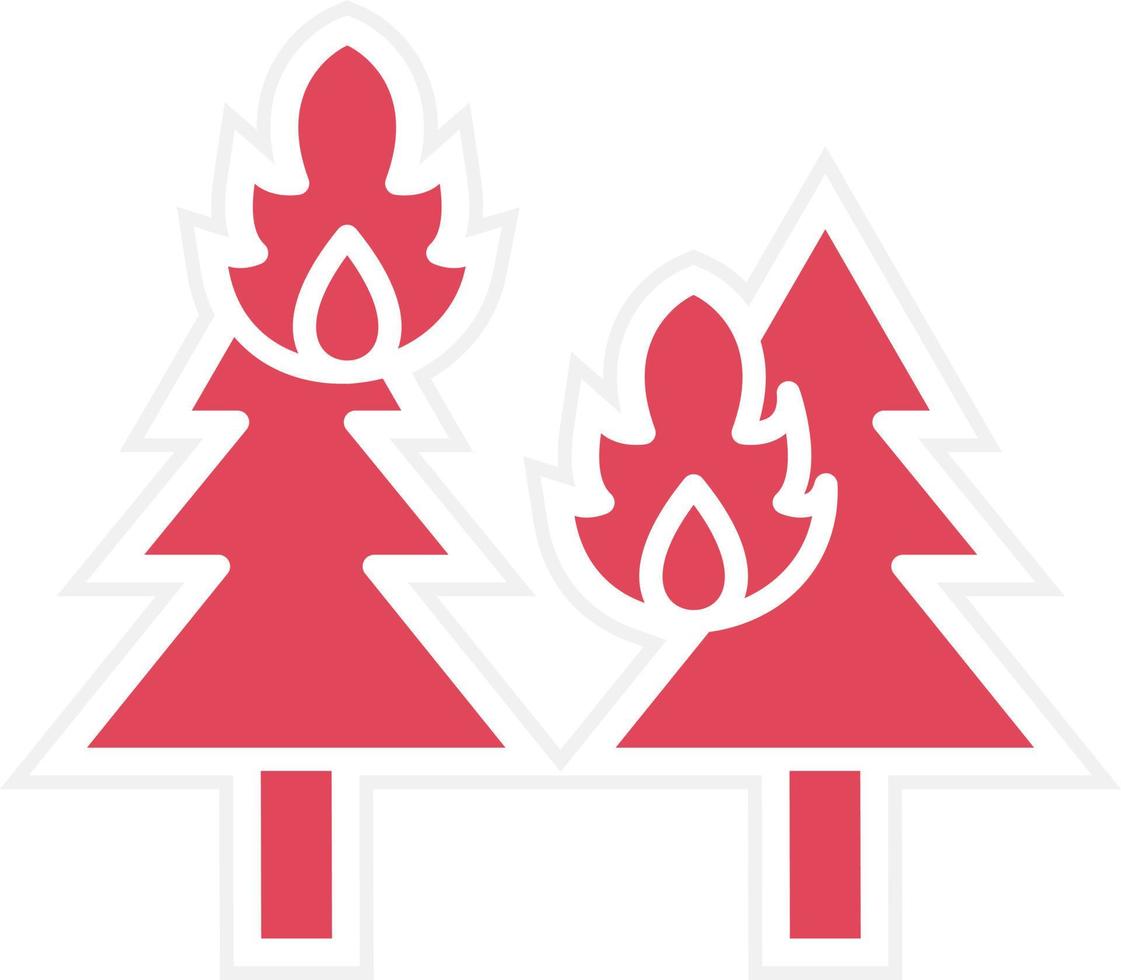 estilo de icono de incendio forestal vector